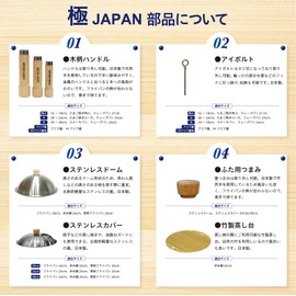 Riverlight J5012 Parts for JAPAN Wooden Knob Stainless Steel Cover 9.4 inches (24 cm), 10.2 inches (26 cm), 11.0 inches (28 cm)