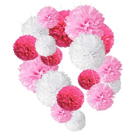 Vaguelly Cute Room Decor Pink Honeycomb Paper Flower Ball Set for Party Wedding