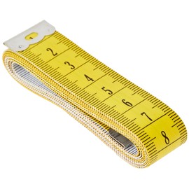 Glorex 5 2001 31 Tape Measure 150cm Length with cm Scale/Yellow Front/White Back with Black Labelling/Metal Frame at Ends/Multicoloured