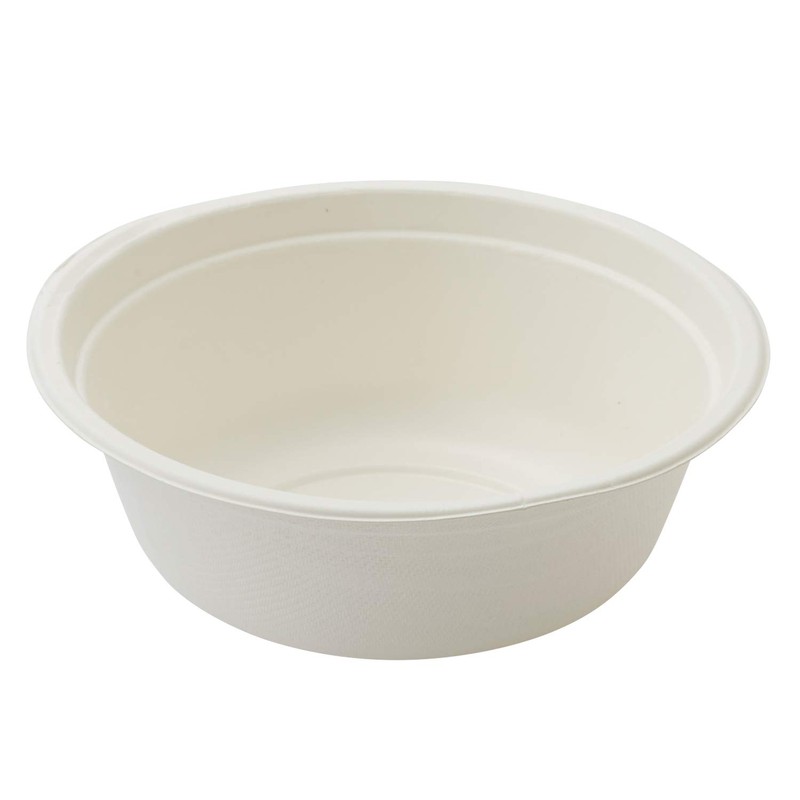 Shimojima Haiko Bagasse Commercial Bowl, C500, ND15A, 50 Sheets White