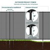 Bynbbur 6'x11'10" Outdoor Privacy Fence with Iron Poles Outdoor Divider