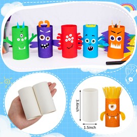 Henoyso 100 Packs Cardboard Tubes for Craft 1.57 x 3.74 Christmas Cardboard House Toilet Paper Rolls Thanksgiving Craft Cardboard Paper Tubes Supplies for Kid DIY(White)