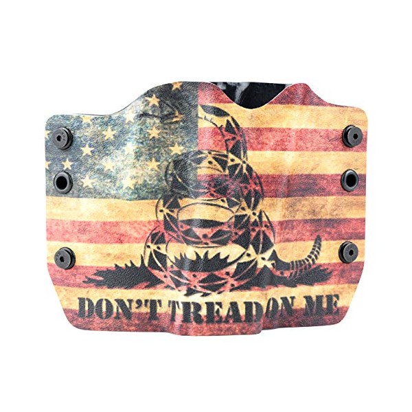 Outlaw Holsters Don't Tread On Me Tan Snake Flag OWB Holster (Right-Hand, for Springfield XDS), Multicolor