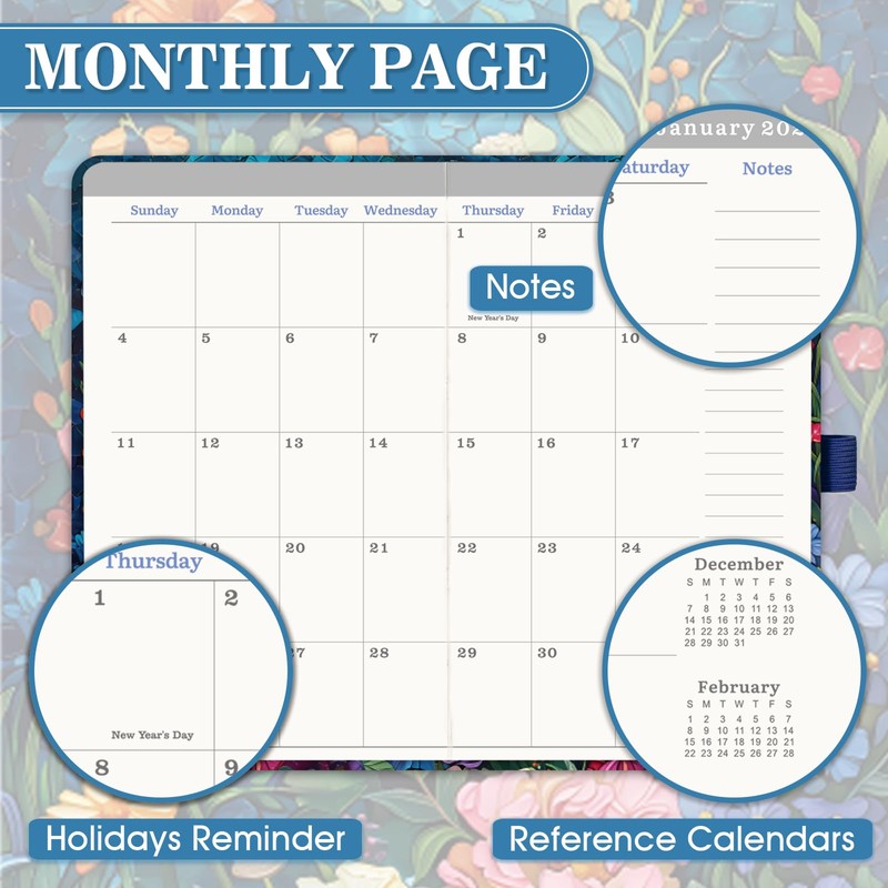 2026-2029 Pocket Planner/Calendar - 3 Year Monthly Planner 2026-2029, July