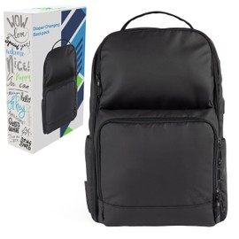 bodreamz Diaper Bag Backpack with USB Charging Port, Large Capacity 26-35L, Tactical Waterproof Black Convertible Diaper Bag with Portable Changing Pad and Multi-Pockets for Moms & Dads