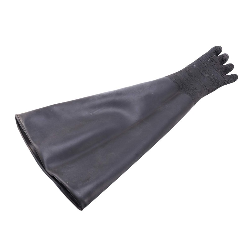 Rubber Black Sandblaster Gloves Stripe Abrasive Sand Blasting Gloves for