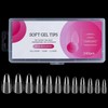 240pcs 12 Size Clear Gel Nail Tips Almond with Case