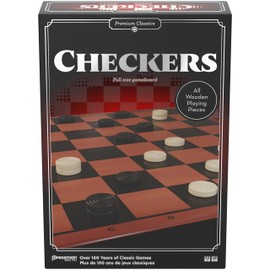 Goliath - Checkers, Premium Draughts Game for Children from 6 Years, Foldable Game Board with Wooden Blocks, Beat All Opponent Stones and Win, Strategy Game for 2 Players, Classic Board Game