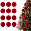 Bolas Navideñas de Terciopelo 12 PCS, Esferas 6 CM para