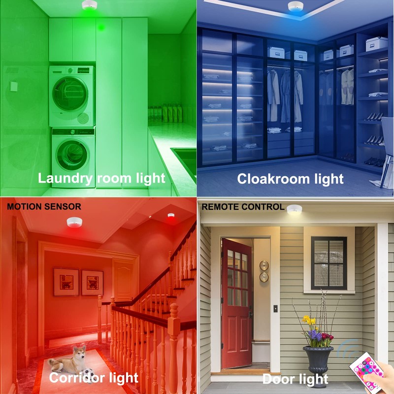 BIGMONAT Wireless Shower Light with Remote, Rechargeable Motion Sensor Ceiling