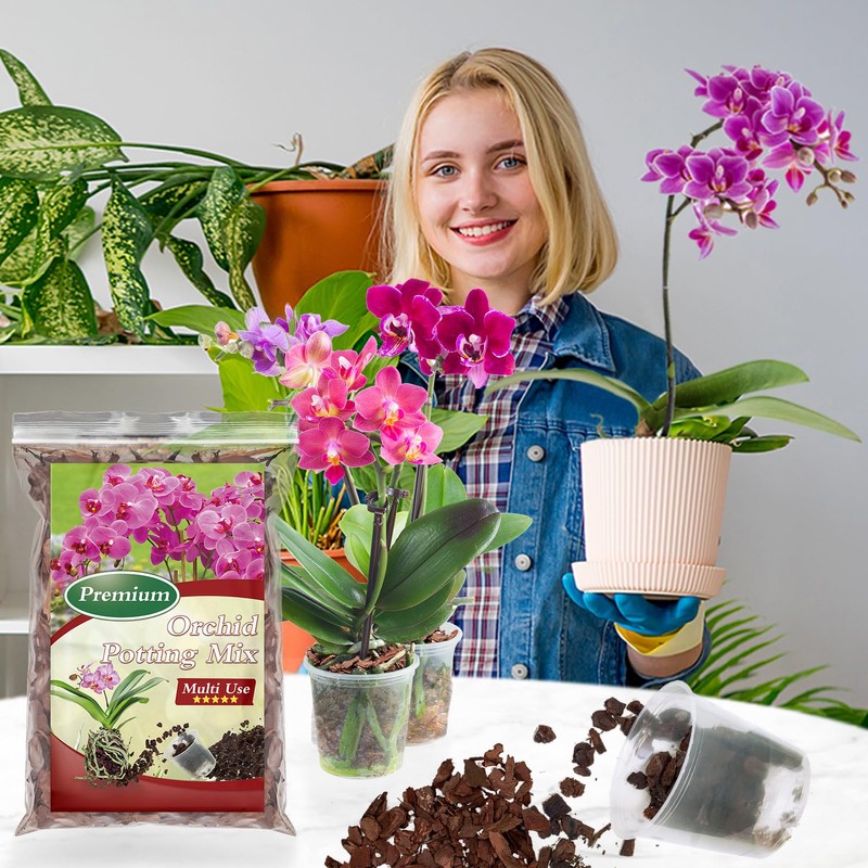 Orchid Bark Potting Mix,Premium Orchid Potting Mixture of Pine Bark