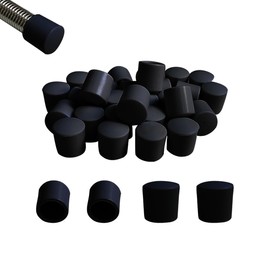 20 PCS Door Stop Caps, Door Stopper Tips Caps, 0.39 Inch Door Stopper Replacement Rubber Tips, Door Stopper Replacement Rubber Tips, Door Stop Rubber end Cap, Door Stoppers Rubber Tip (Black)