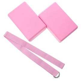 1 Set Yoga Block Tension Band Gift Sets for Women Gift Cork Yoga Block Womens Tool Belt Yoga Pilates-Pink