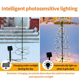 LED Solar Christmas Tree Warm Light Falling Underground Art Outdoor Garden Decorate Landscape Street Lamp