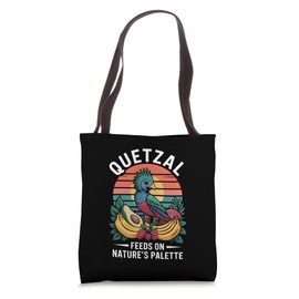 Quetzal Bird Vintage Sunset Tropical Fruit Paradise Tote Bag