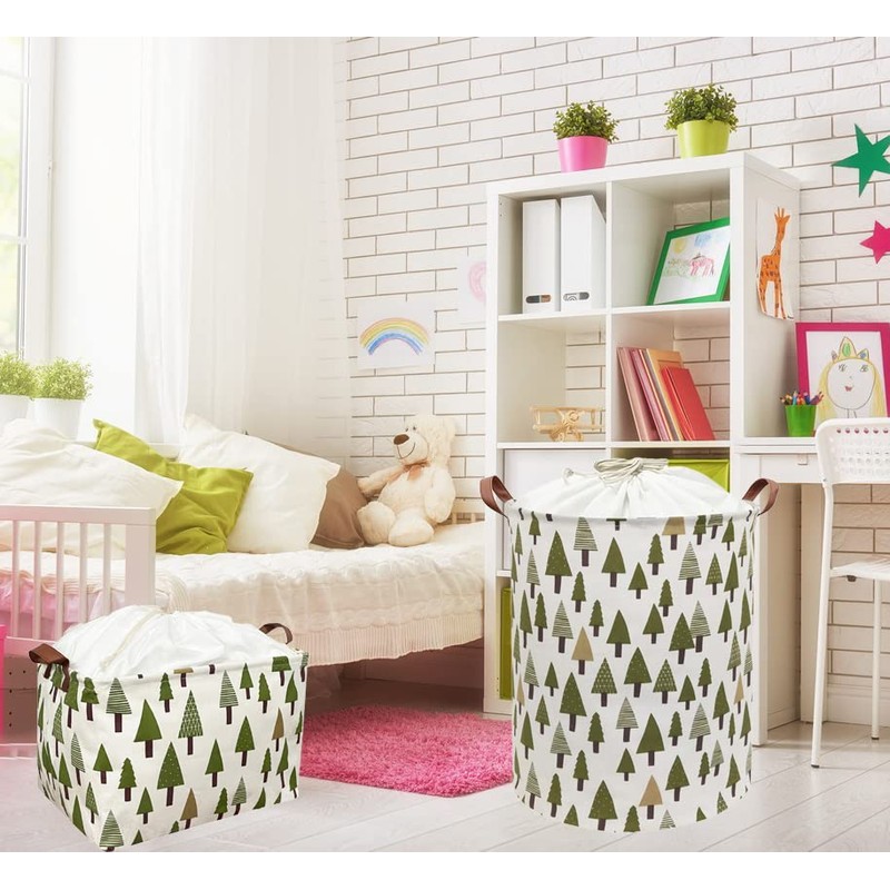 Sanjiaofen Nursery Laundry Basket Canvas Fabric Baby Boy Storage Bins,Collapsible