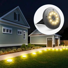 Brightown Solar Lights Outdoor Waterproof, 12 Packs LED In-Ground Lights Outdoor Solar Lights for Yard Patio Garden Lawn Deck Outside Pathway Walkway Sidewalk, Warm White