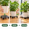 Rolling Metal Plant Caddy with 360° Swivel Wheels for Indoor