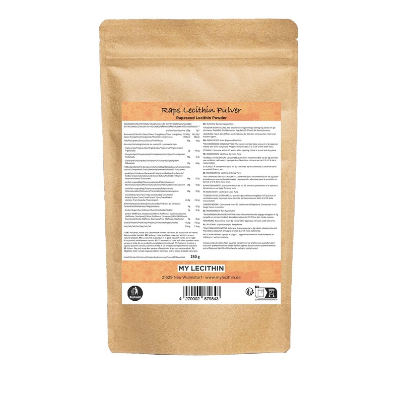 Rapeseed Lecithin Powder, Pure Lecithin without Additives (250 g)