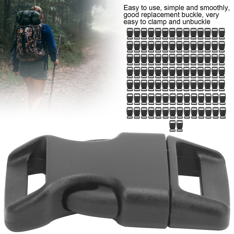 100Pcs Quick Side Release Buckles Plastic Heavy Duty Strap Clip