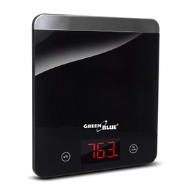 Green Blue GB171 Digitale Küchenwaage mit LED Display Digitalwaage Elektronische Waage bis 5kg min 1g Tara-Funktion (Schwarz)