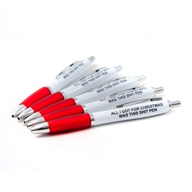 LimaLima All I Got For Christmas Was This S@it Pen! Funny Rude Xmas Secret Santa Gift Idea Men & Women Pack 5