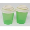Tupperware Mini Salt & Pepper Shaker Set 2oz Pastel Green with Ivory Tops