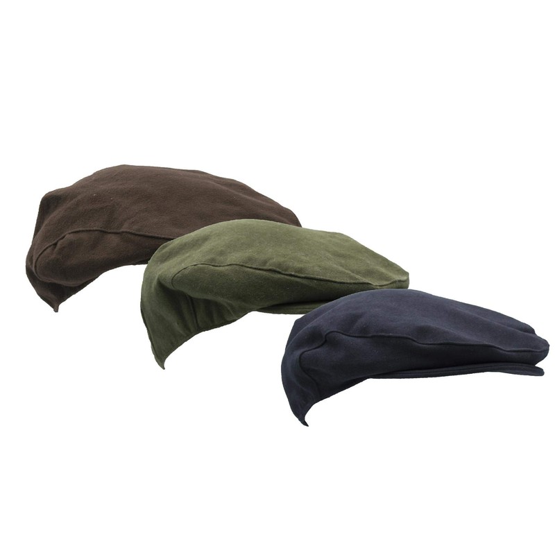 WALKER AND HAWKES Unisex Moleskin Cotton Flat Cap - Waterproof,
