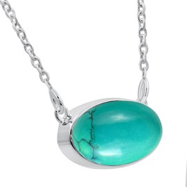 TISHAVI 4.41Cts Natural Turquoise Necklace For Women December Birthstone Vintage Style Jewelry Women'S Day Gifts For Mom Wife Sister