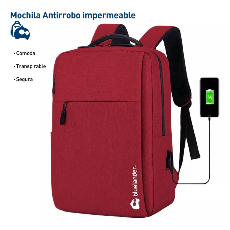 Bluelander 4 Mochilas Antirrobo Laptop Impermeable Con Puerto