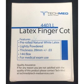 TECH-MED SERVICES LATEX FINGER COTS - LARGE 144/BX