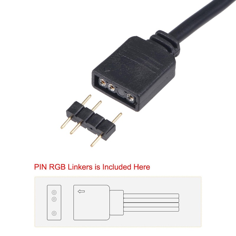 sourcing map Set of 3 ARGB Distribution Cable with 3P