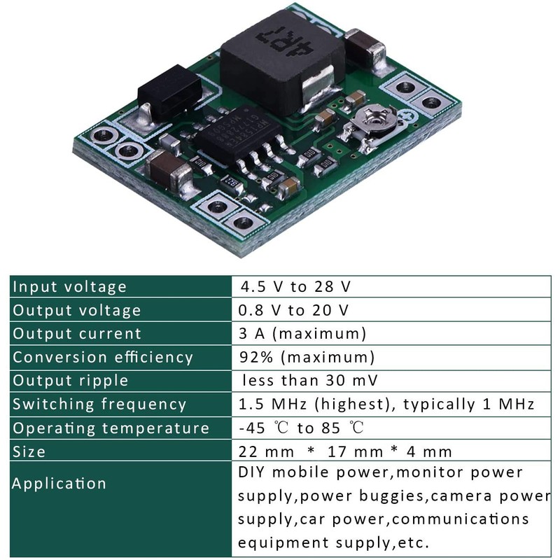 Greluma Pack of 6 MP1584EN Step Down Buck Converter Adjustable