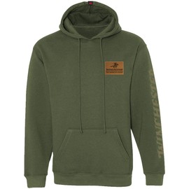 Winchester Legend Collection Rider Crest Banner Made in the USA Fleece Pullover Hooded Sweatshirt for Men Olive