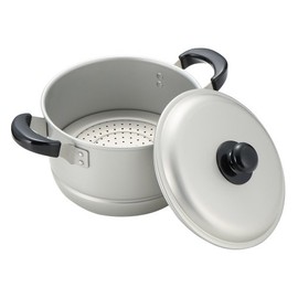 Pearl Metal Corporation Two-Handled Pot, Steaming Pot, Multi-Purpose Pot, 7.9 inches (20 cm), Pot Lid Included, For Gas Stoves, Aluminum, New Select, Wacoat Trading H-2414