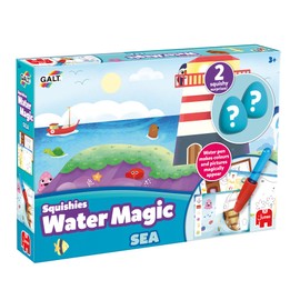 Galt Water Magic Squishies Sea Reusable Colouring Books for Children, Reusable Pictures for Kids to Colour, Magically Reveal Hidden Pictures with Water Pen & Squishy Surprises, Ages 3 Years Plus