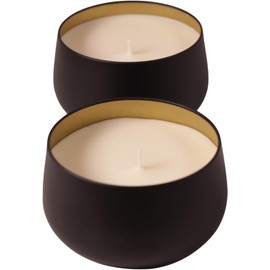 Confezione Duetto Encuentro de Medianoche: Set de 2 Velas Aromáticas Premium de Soya y Coco (Negro Mate, Encuentro de Medianoche)
