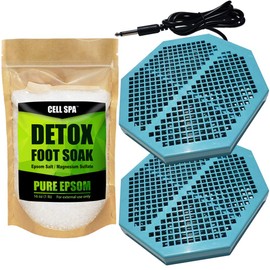 Cell Spa 2 Pack CS-900 Twice Powerful 6.5" x 5.5" Ion Detox Foot Bath Arrays Coil Stainless Steel Aqua Ionic Cleanse Array Compatible With Most 1/4" Plug Type Detox Machines (UNSCENTED)