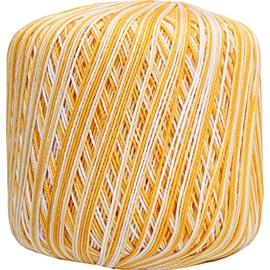 Threadart 100% Pure Cotton Multicolor Crochet Thread - Size 10 - Color 51 - Variegated Sunburst