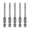 sourcing map 5pcs TT20 Security Torx Head Screwdriver Bit 2.56"