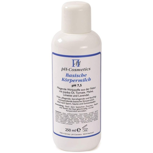 Alkaline Body Milk pH 7, 5, Body Lotion Cream After Alkaline Bath, pH Cosmetics, 250 ml