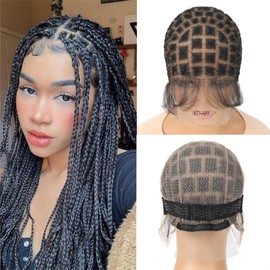 OTO BELLA Braided Wig Cap with Baby Hair for Crochet Braids - Glueless Double Full HD Lace Wig Cap for Black Women (99-Sections)