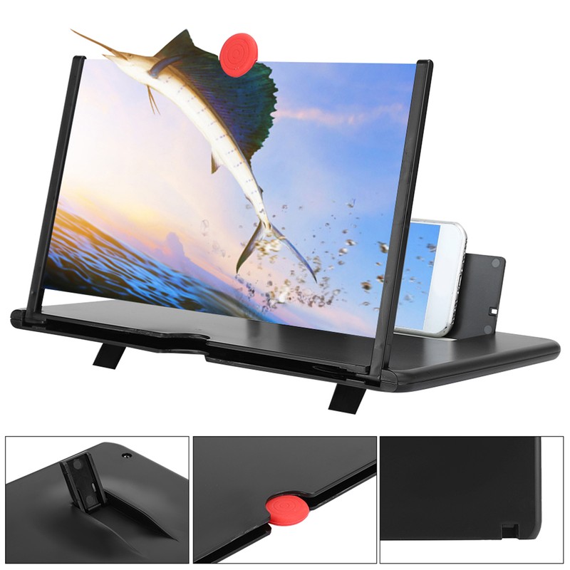 12'' 3D Phone Screen Magnifier HD Screen Amplifier PullOut Bracket