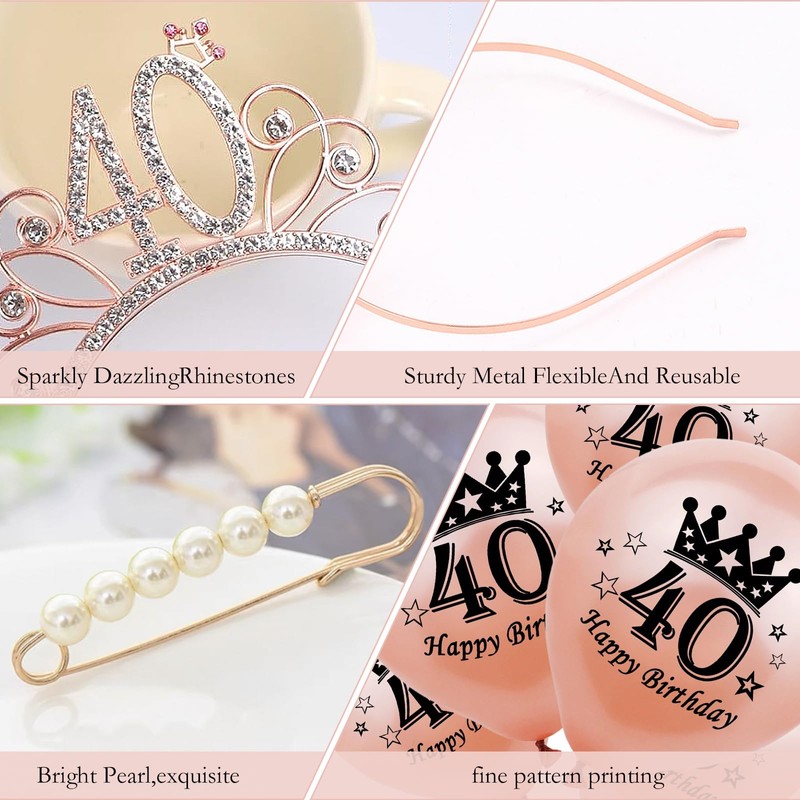 Yxelydriail 50th Birthday Sash and Tiara Rose Sash Rhinestone Crown