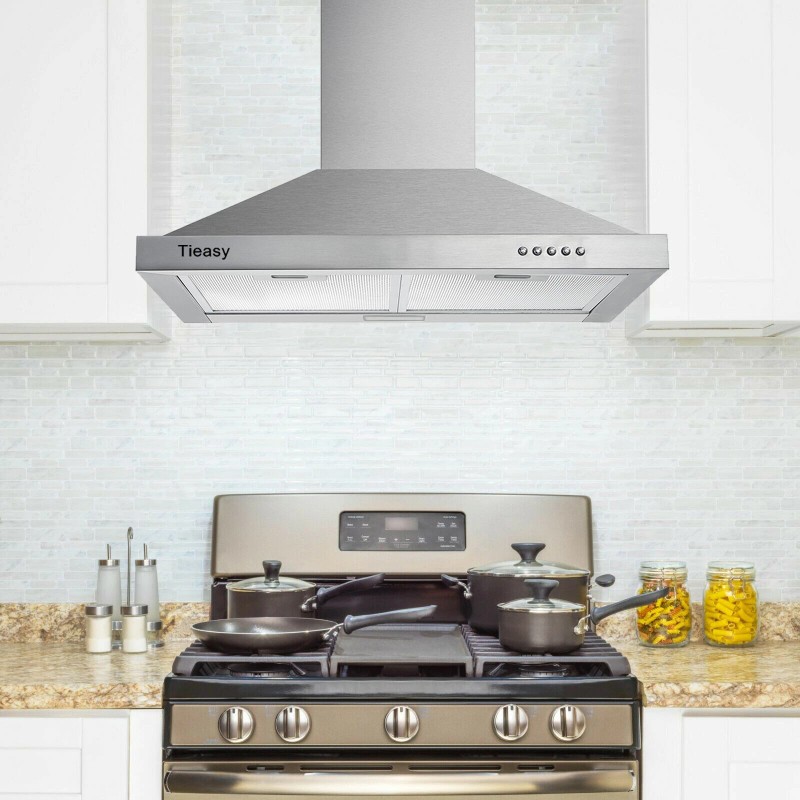Tieasy 30 in Wall Mount Range Hood Stainless Steel Kitchen