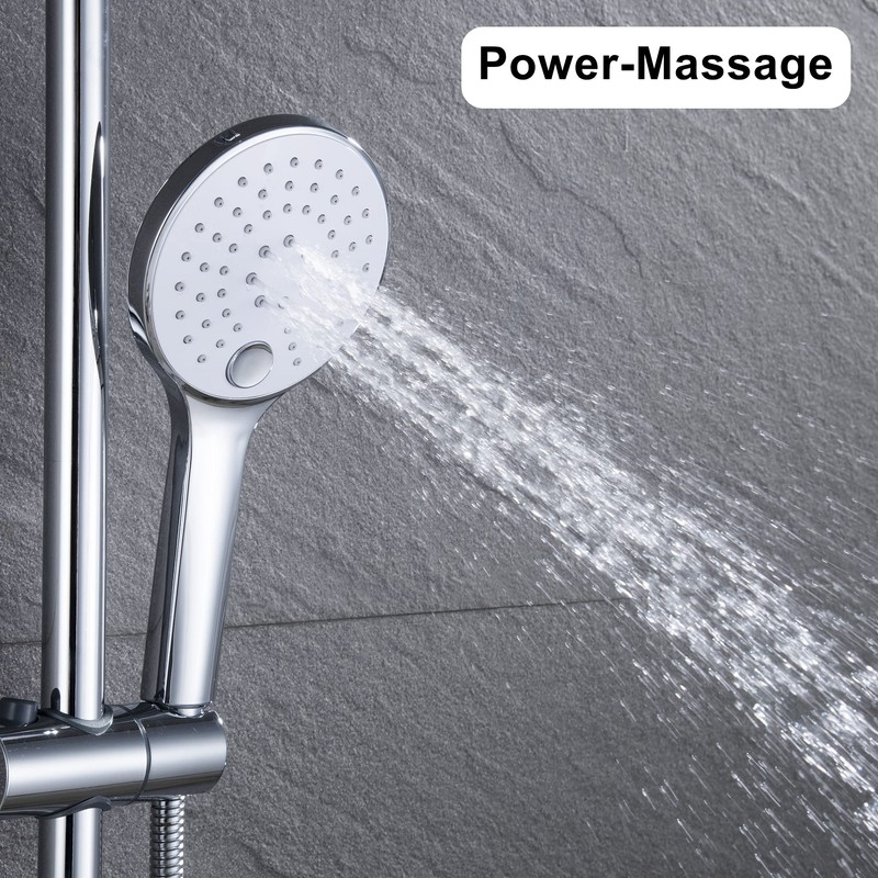 JOHO Hand Shower Head with 3 Jet Types, Round Shower