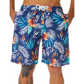KAILUA SURF Mens Swim Trunks Long, Quick Dry Mens Boardshorts, 9 Inches Inseam Mens Bathing Suits with Mesh Lining