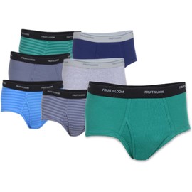 Fruit of the Loom Men's Fashion Briefs 12-Pack Value MYSTERY COLORS Cotton Waistbands Vary Medium Assorted