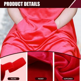 Mebiosi Wheelchair Blanket, Small Lap Blanket with Pouch for Adults,Soft Cozy Blanket for Elderly Warm Knees (Red)