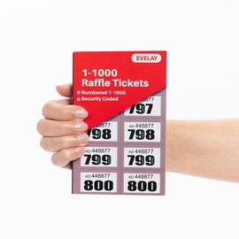 evelay Cloakroom Raffle 1-1000 Tombola Draw Tickets Numbered Brown